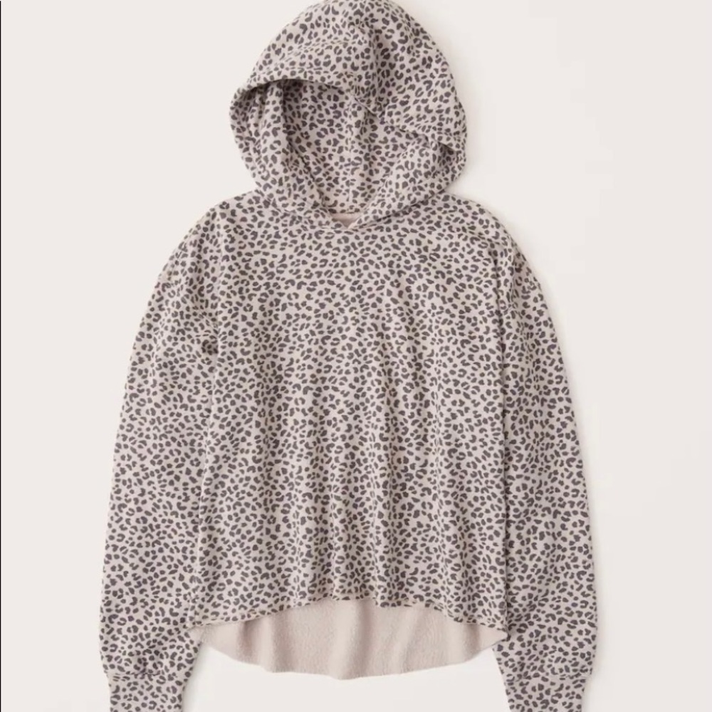 Hoodie tan leopard print